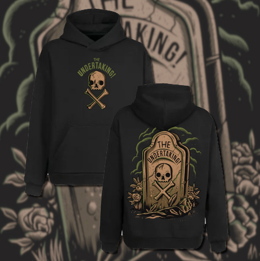 a hoodie called The Undertaking! IS DEAD by Dave Quiggle